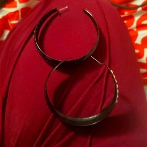 Black hoop earings